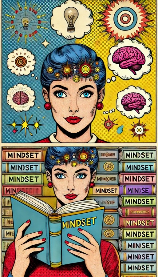 Pop-art illustration representing mindset development
